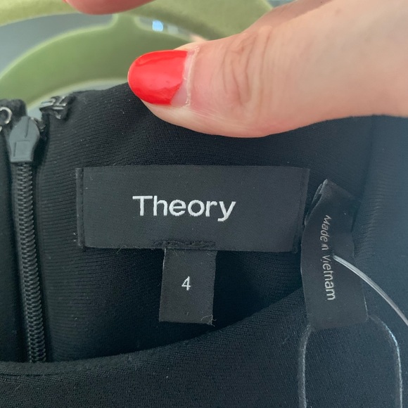 NWT Theory Eano Black Dress Size 4 - Picture 6 of 6